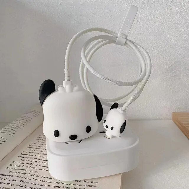 Apple Charger Protective Case - WHITE DOG