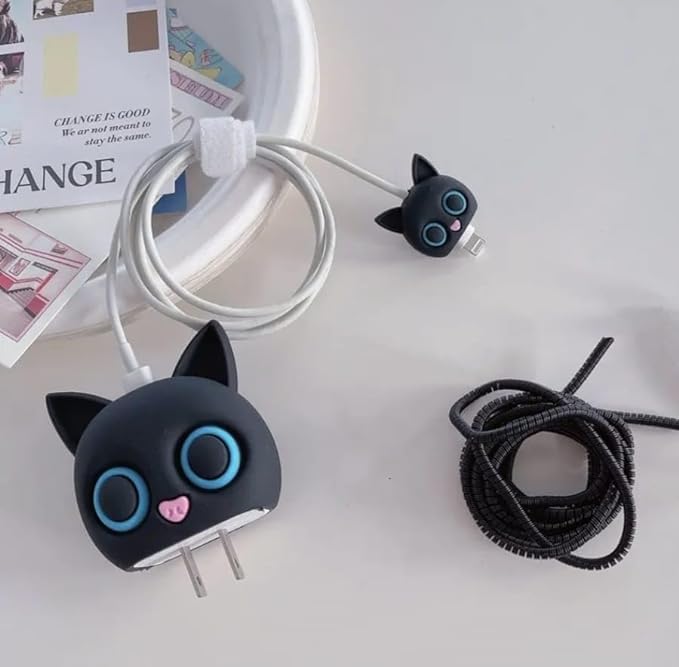 Apple Charger Protective Case - BLACK CAT