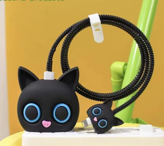 Apple Charger Protective Case - BLACK CAT
