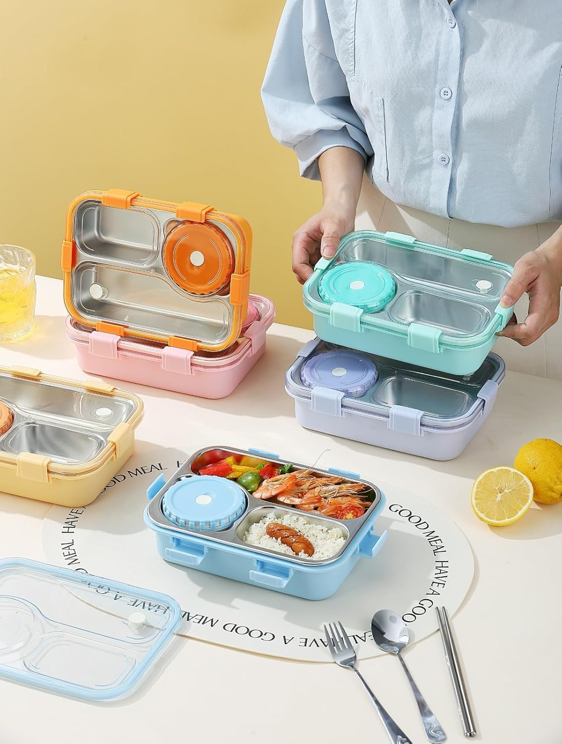 3 Compartment Mofu Tofu Lunch Box- 750ML