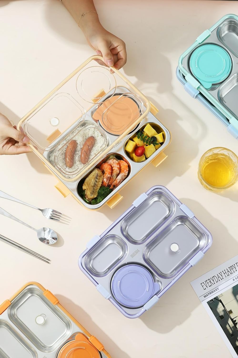 4 Compartment Mofu Tofu Lunch Box- 900ML