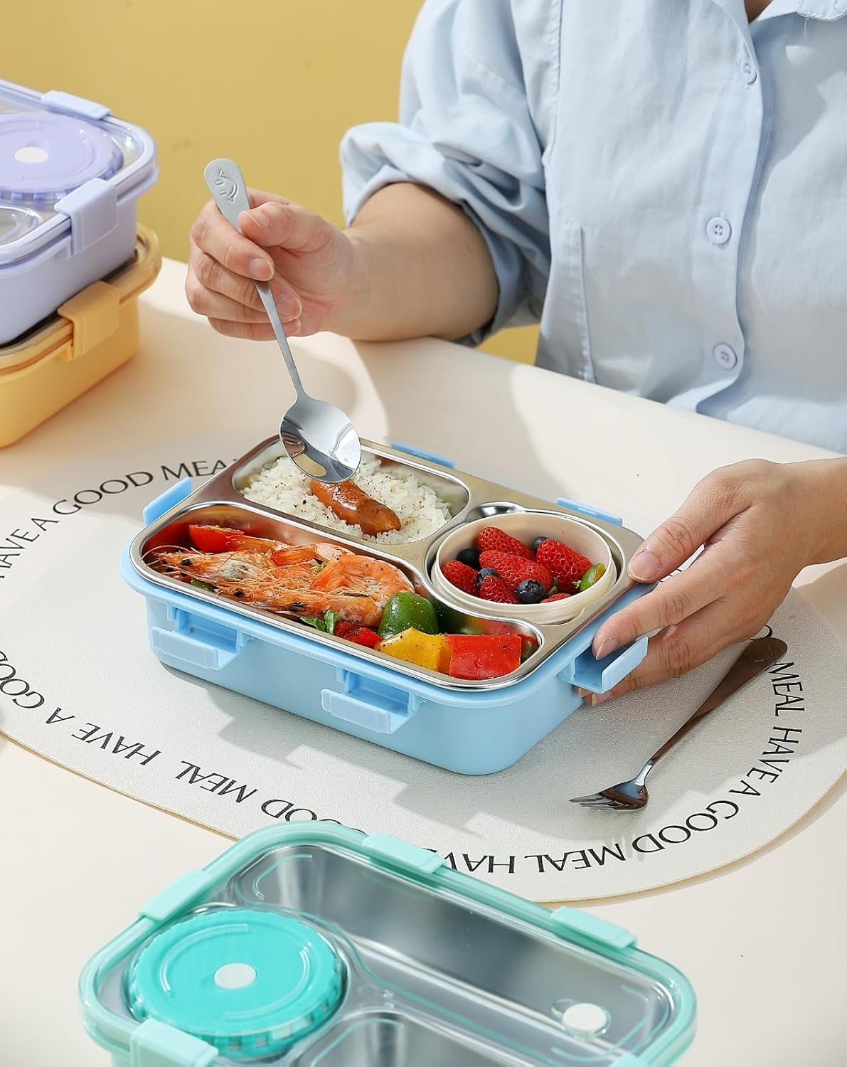 3 Compartment Mofu Tofu Lunch Box- 750ML