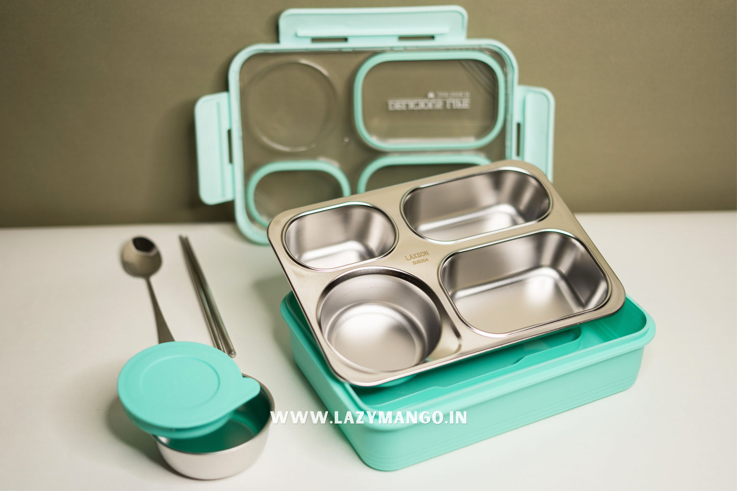 OfficeMate Bento Box | 4 Compartments - 800ML (100% Leak & Spill Proof)