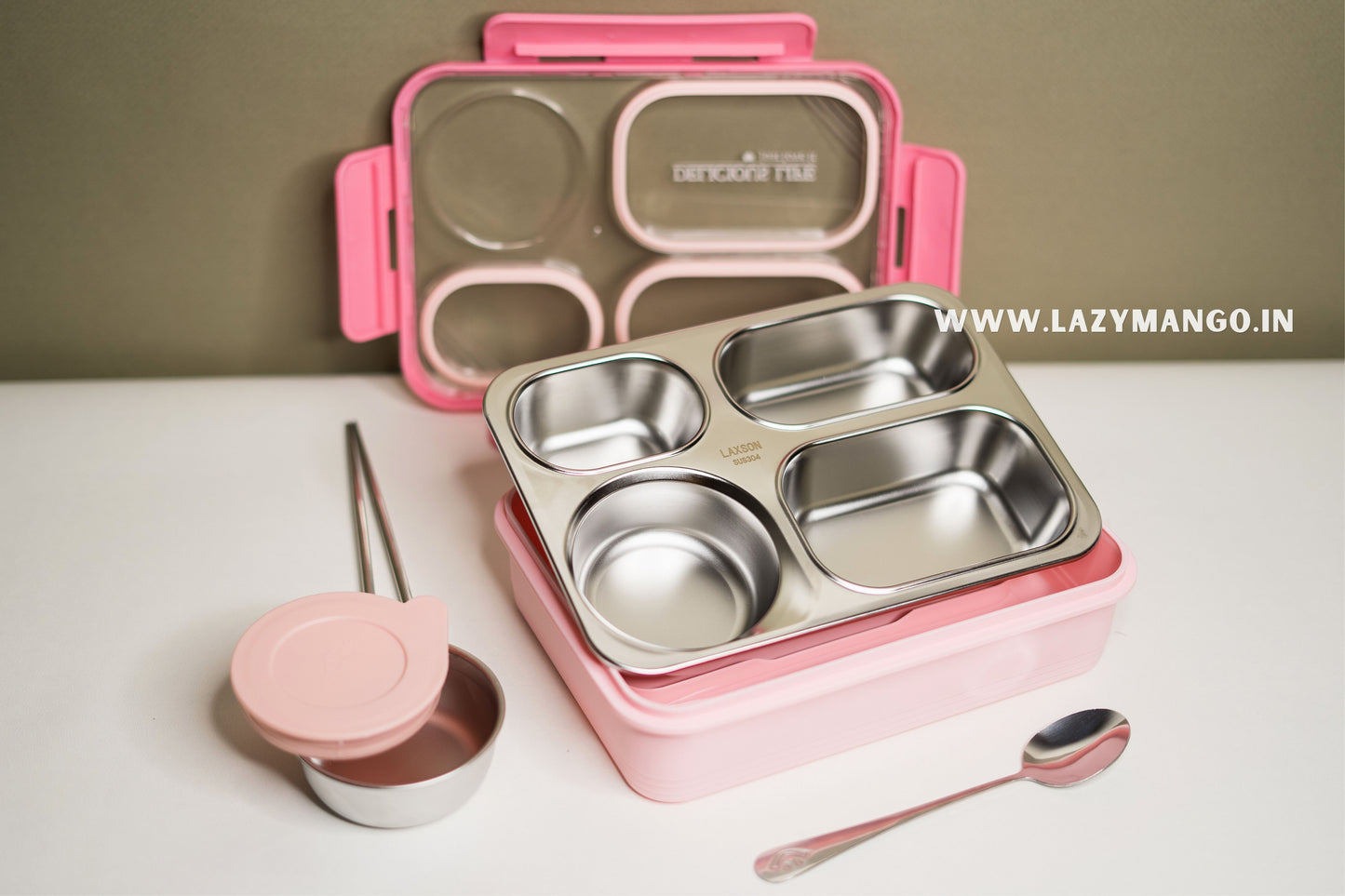 OfficeMate Bento Box | 4 Compartments - 800ML (100% Leak & Spill Proof)