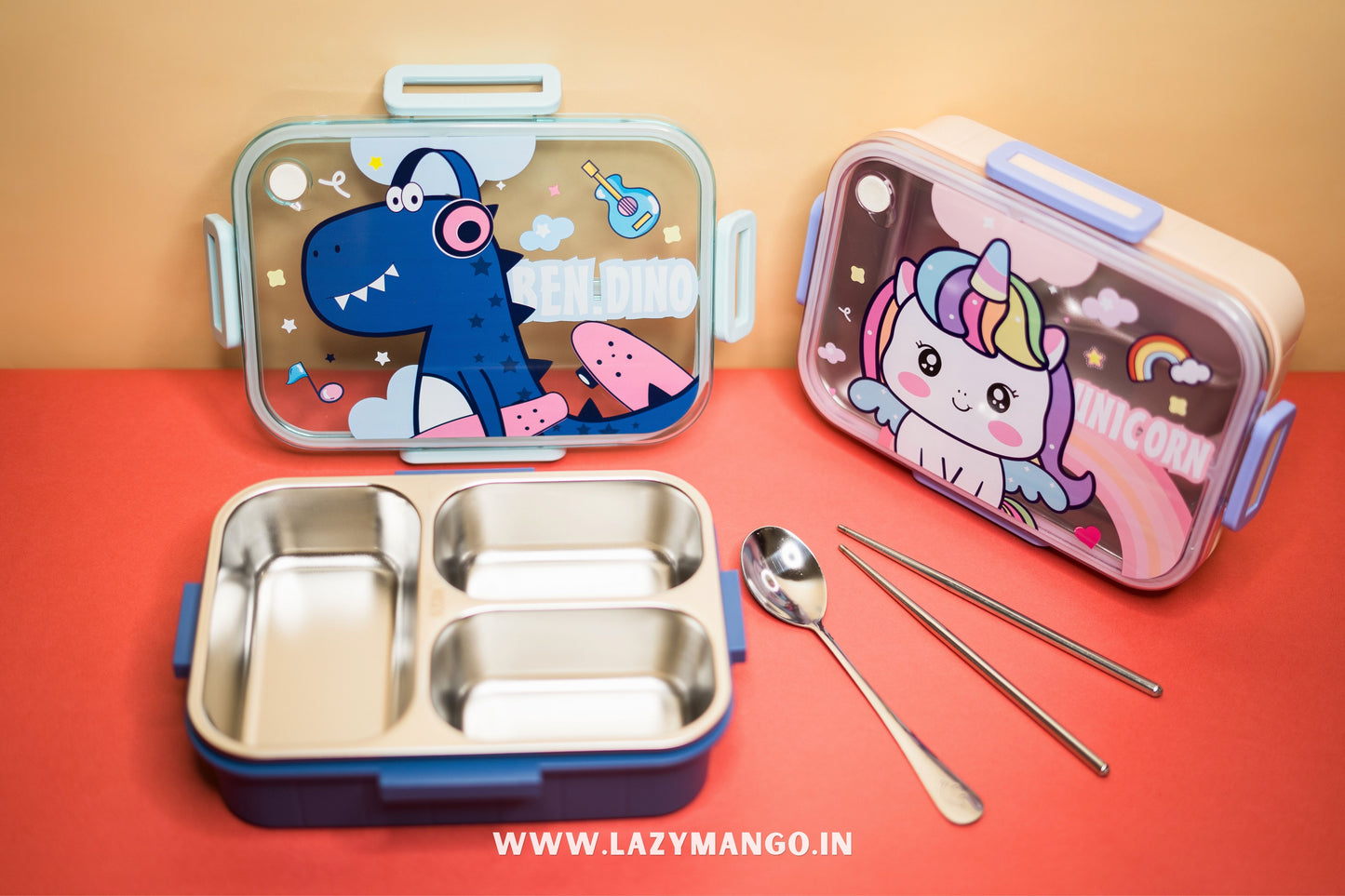 Happy Bites | 3 Compartment Lunch Box -750ML