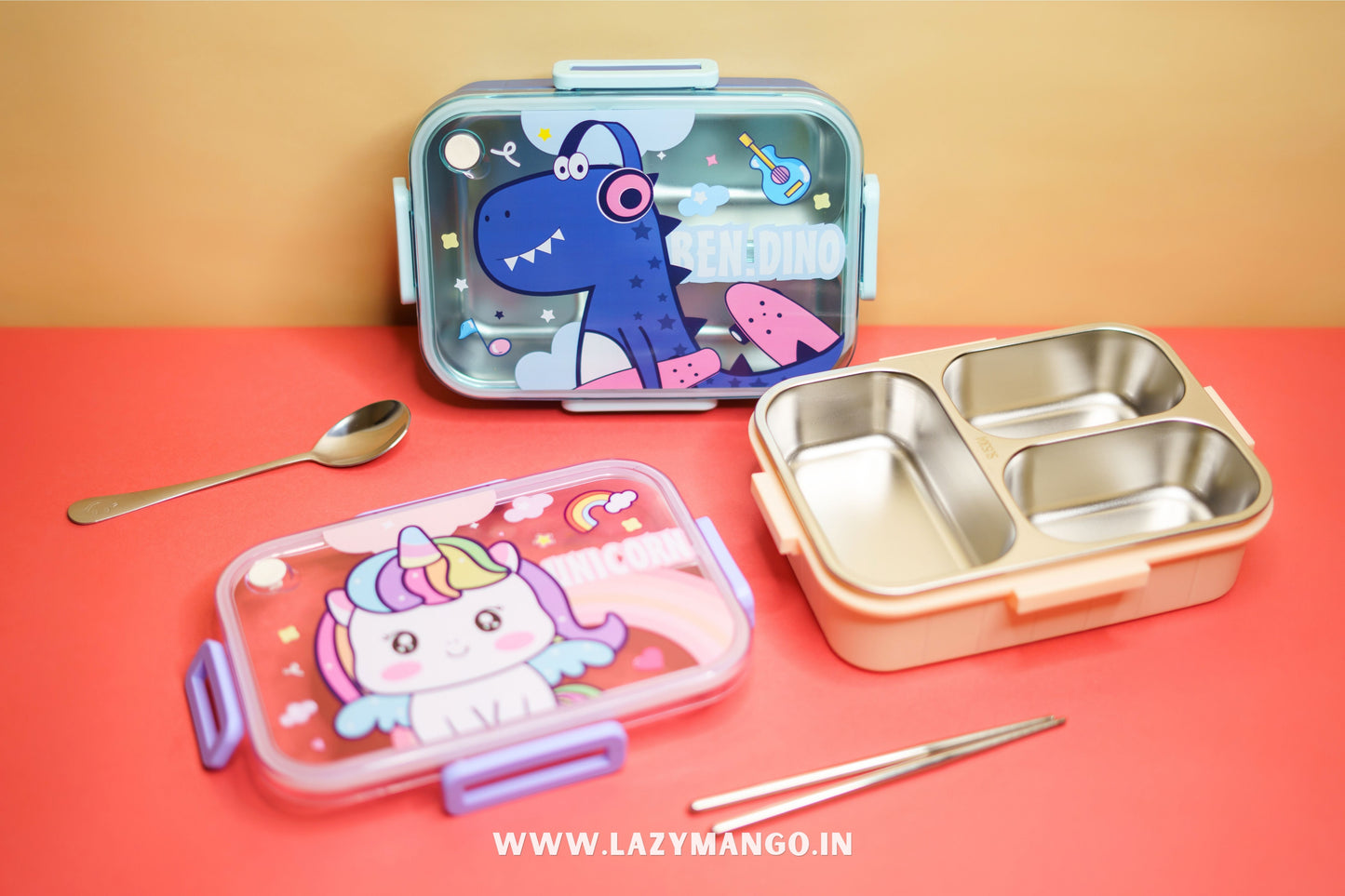 Happy Bites | 3 Compartment Lunch Box -750ML