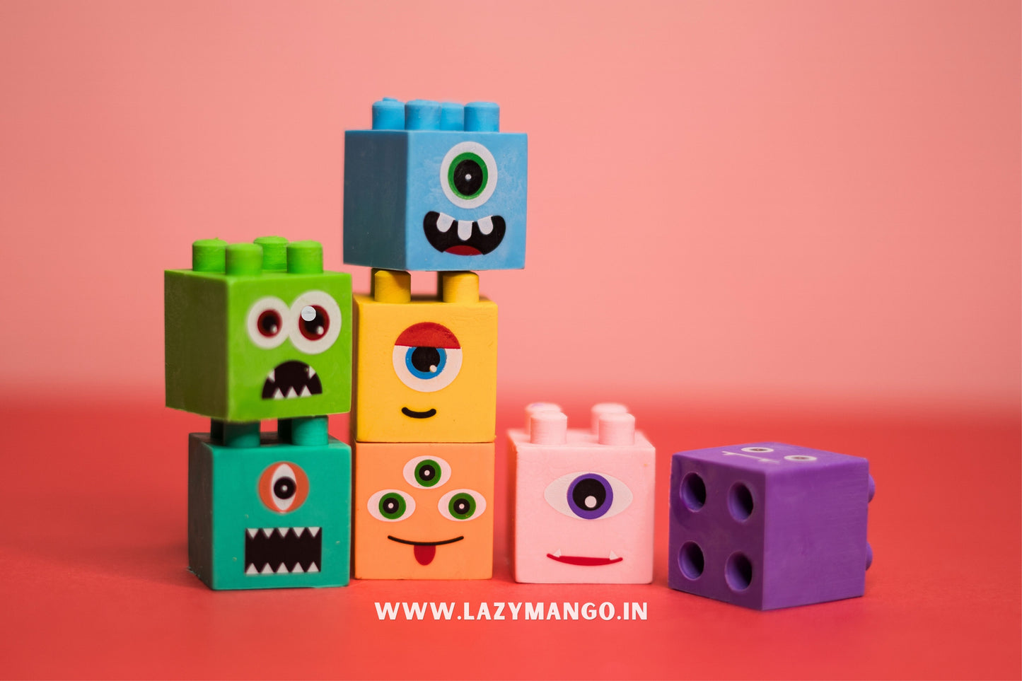 Monster Block Erasers - (Pack of 4)