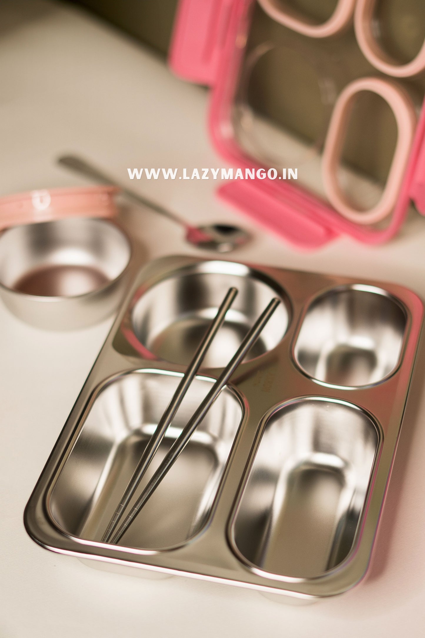 OfficeMate Bento Box | 4 Compartments - 800ML (100% Leak & Spill Proof)