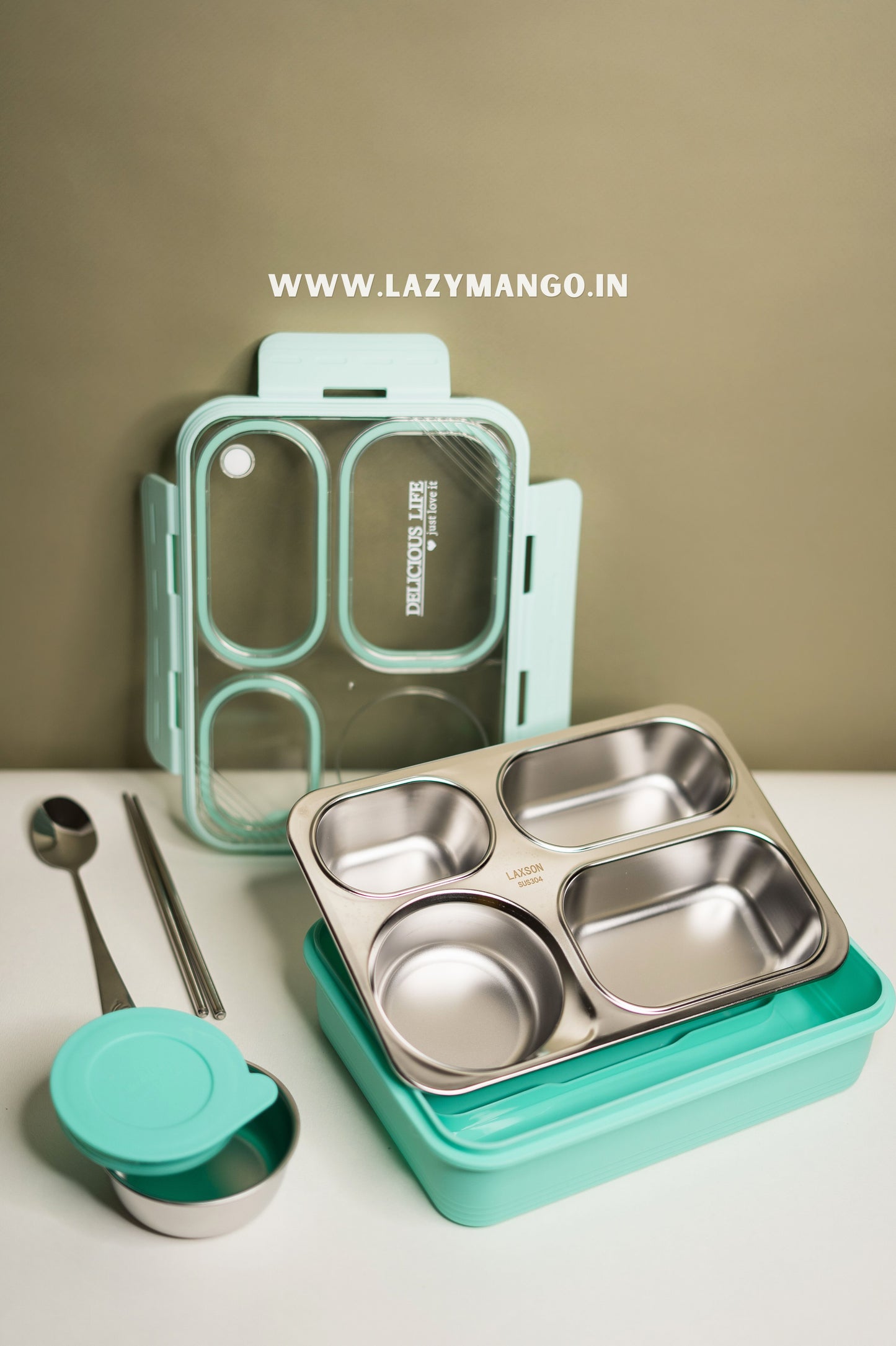 OfficeMate Bento Box | 4 Compartments - 800ML (100% Leak & Spill Proof)