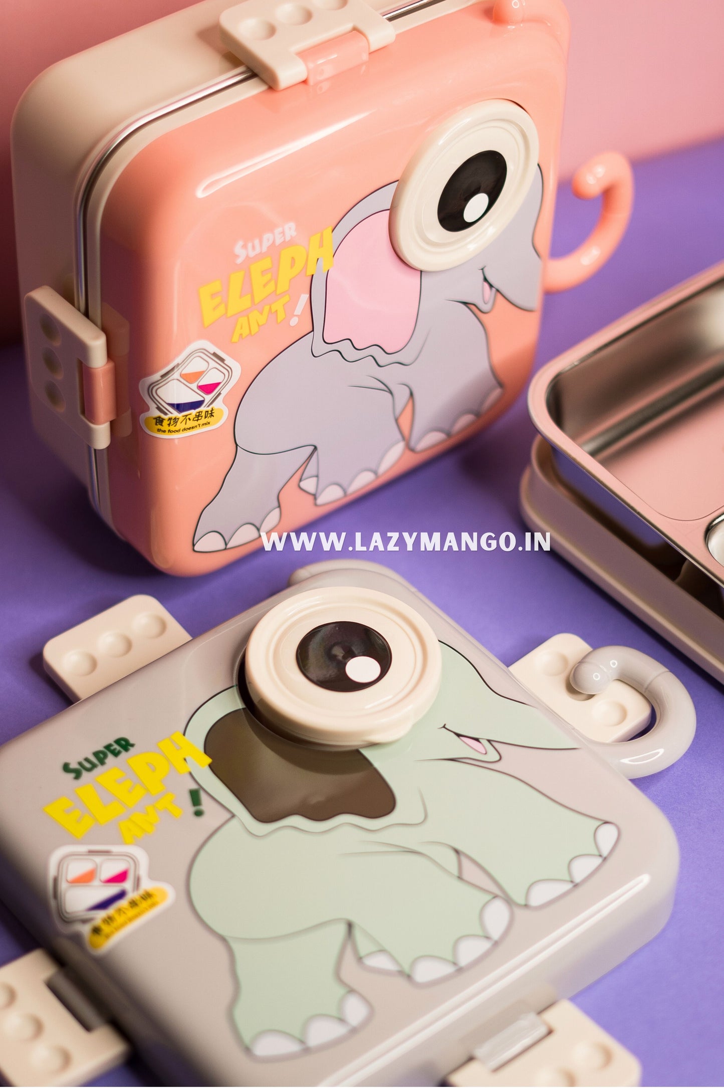 Jumbo Elephant Munch Box - 1120ML + 70ML