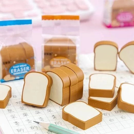 Mini Toast Erasers - (Set of 4)