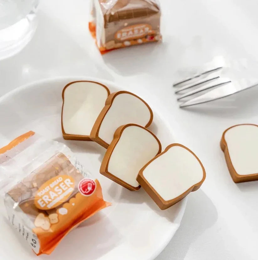 Mini Toast Erasers - (Set of 4)