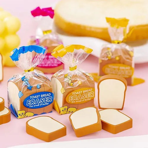 Mini Toast Erasers - (Set of 4)