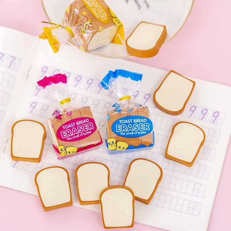 Mini Toast Erasers - (Set of 4)