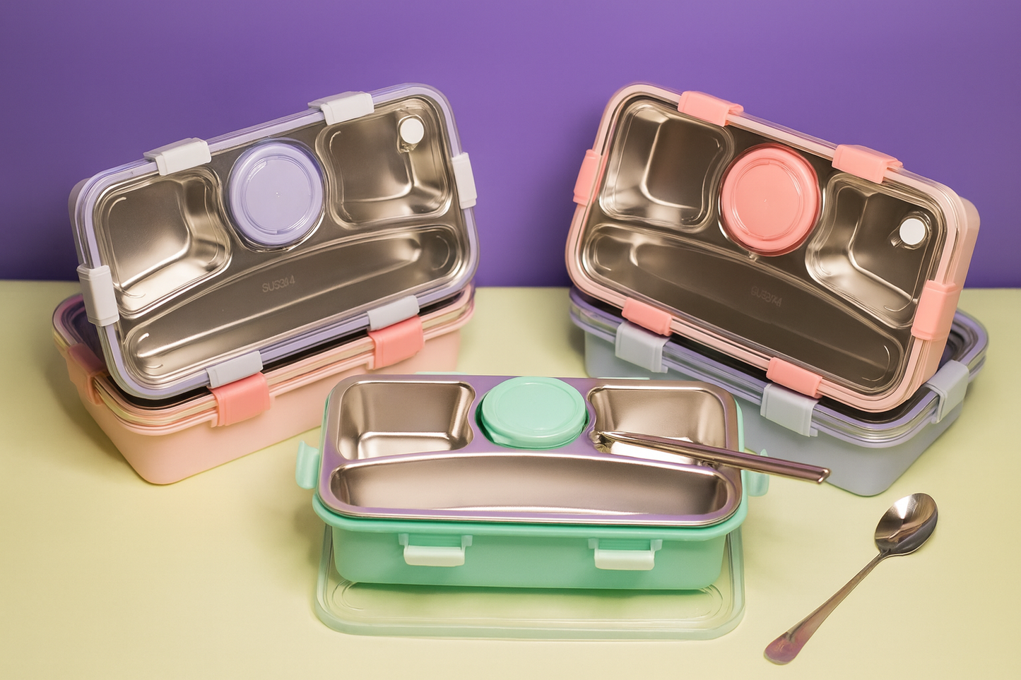 Flat-Bread Bento Lunch Box - 650ml