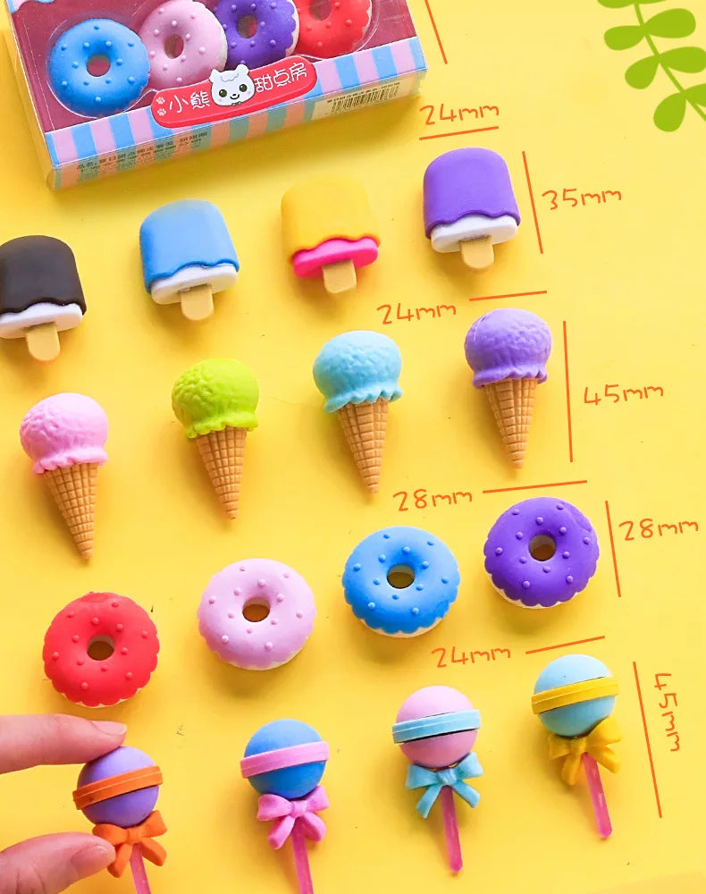 Sweet Treat Erasers - (Pack of 4)