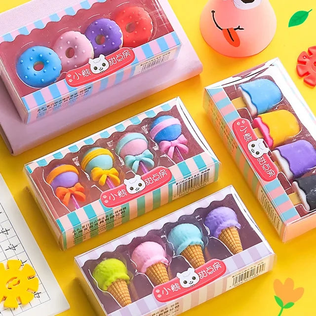 Sweet Treat Erasers - (Pack of 4)