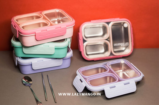 Urban Lunch Box | 3 Compartment - 620ML (100% Leak & Spill Proof)