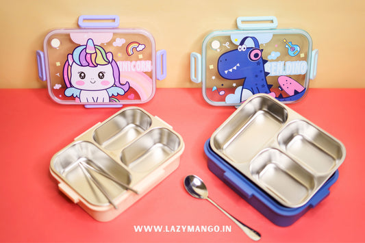 Happy Bites | 3 Compartment Lunch Box -750ML