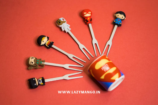 Superhero Fruit Fork Set
