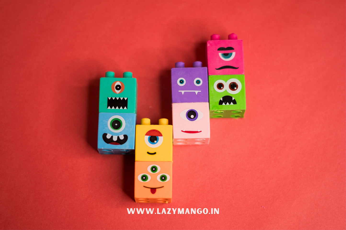 Monster Block Erasers - (Pack of 4)