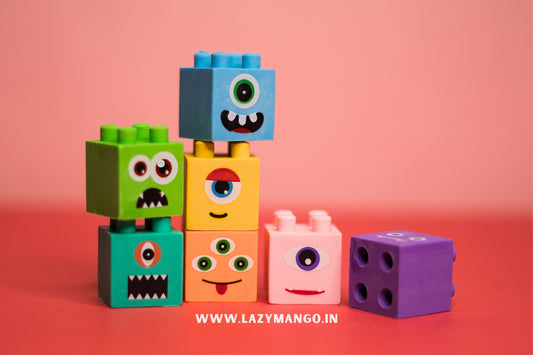 Monster Block Erasers - (Pack of 4)